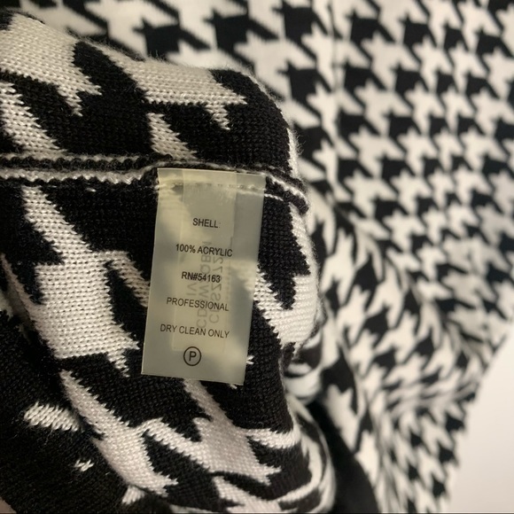 Calvin Klein Black and White Houndstooth Sweater Dress Long Sleeve - Picture 6 of 7
